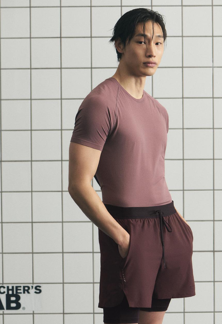 H&M - Double-layered sports shorts with drymove™ - burgundy