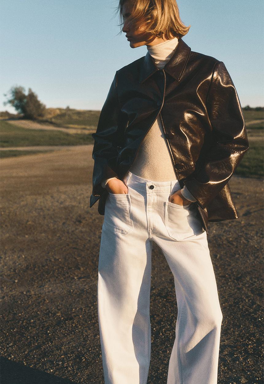 H&M - Wide high jeans - white
