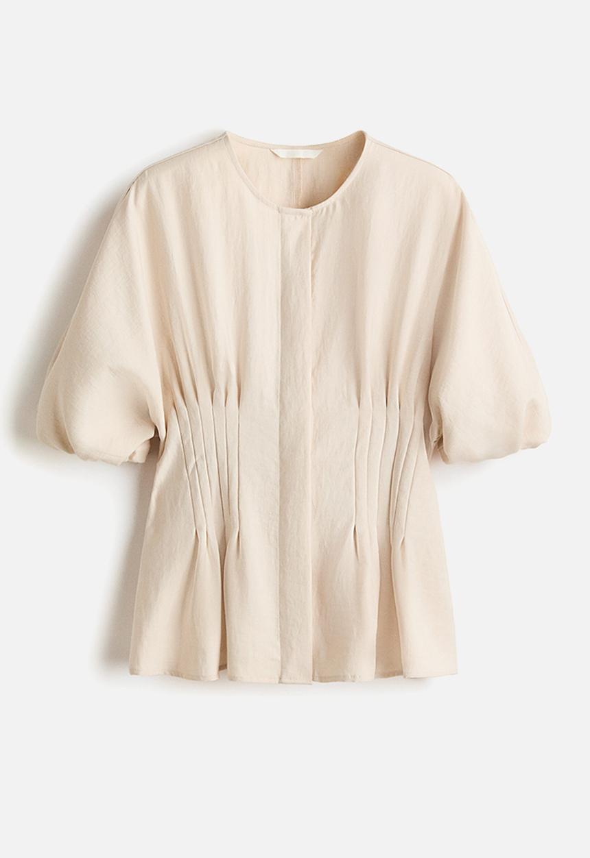 H&M - Waisted blouse - light beige
