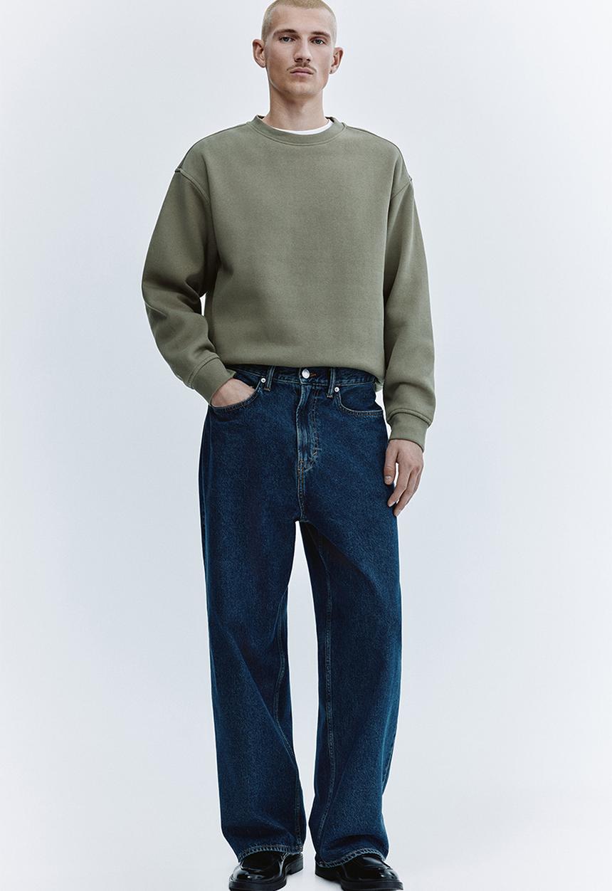 H&M - Loose fit sweatshirt - dusty khaki green