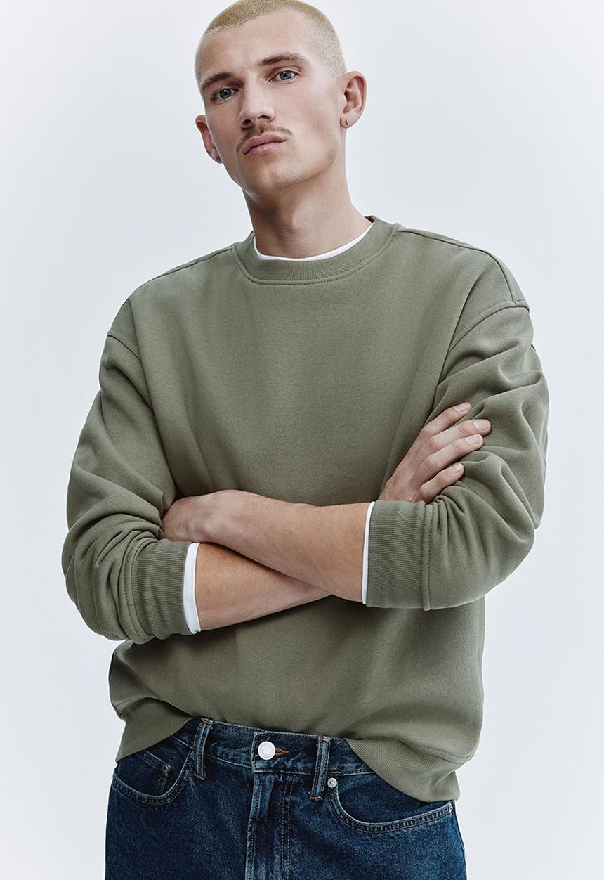 H&M - Loose fit sweatshirt - dusty khaki green