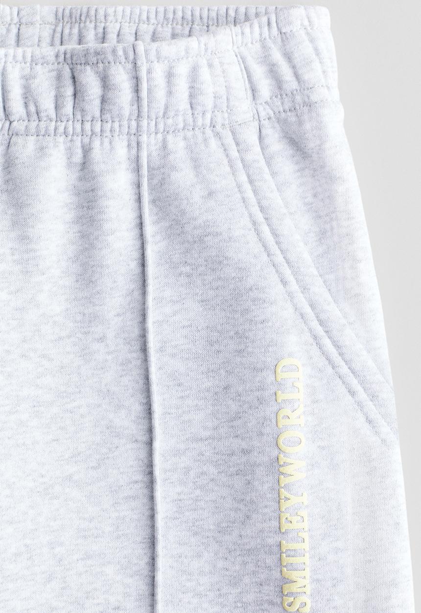 H&M - Print-motif sweatshirt joggers - light grey/smileyworld?