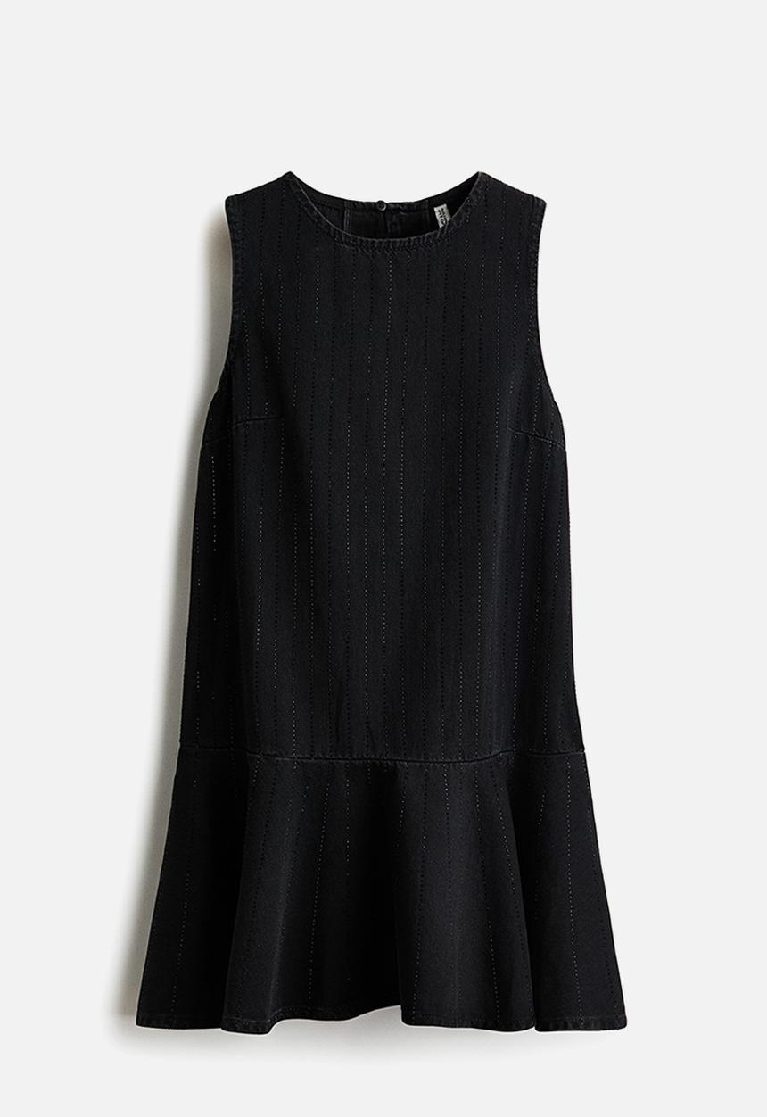 H&M - Embellished denim dress - black