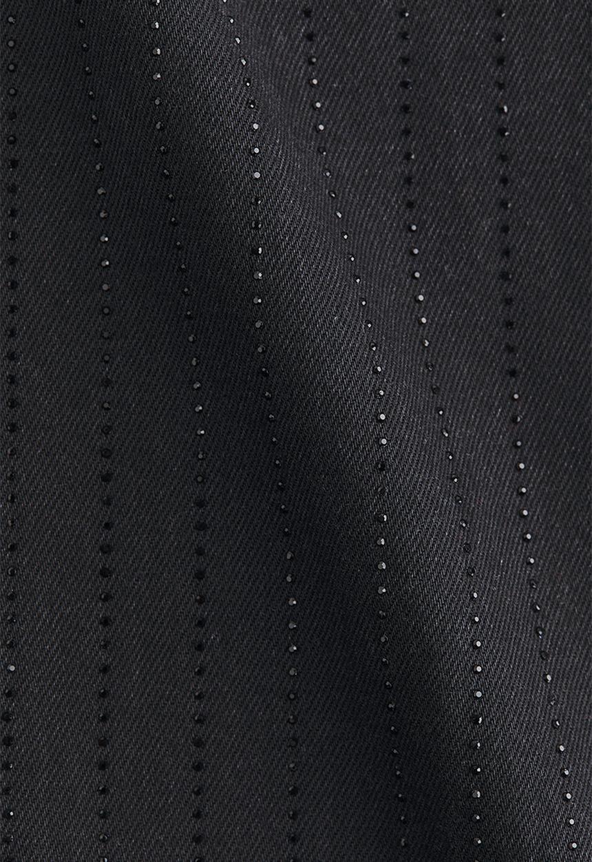 H&M - Embellished denim dress - black