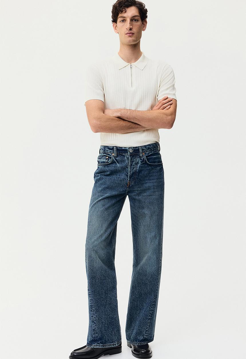 H&M - Slim fit polo shirt - cream