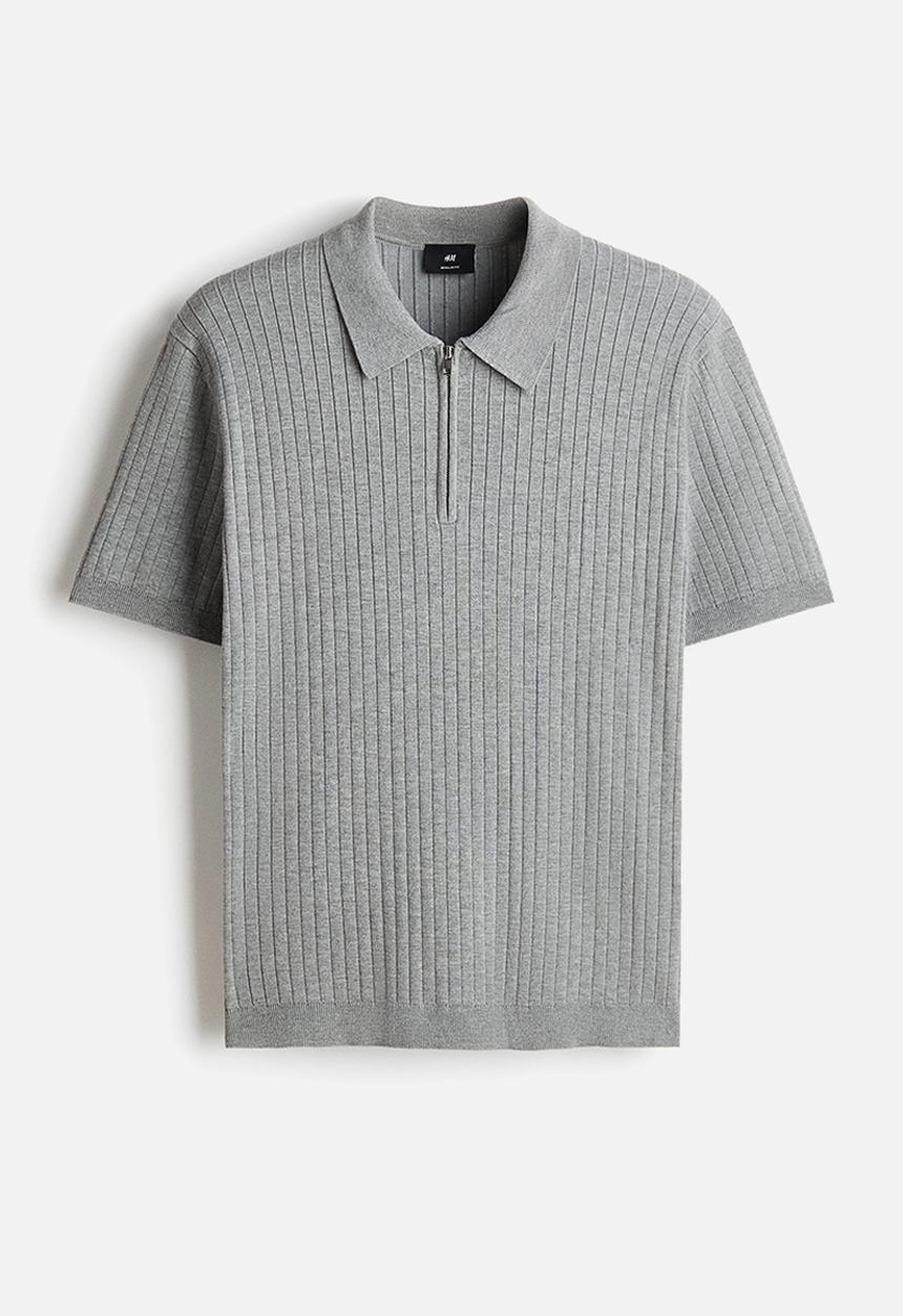 H&M - Slim fit polo shirt - grey