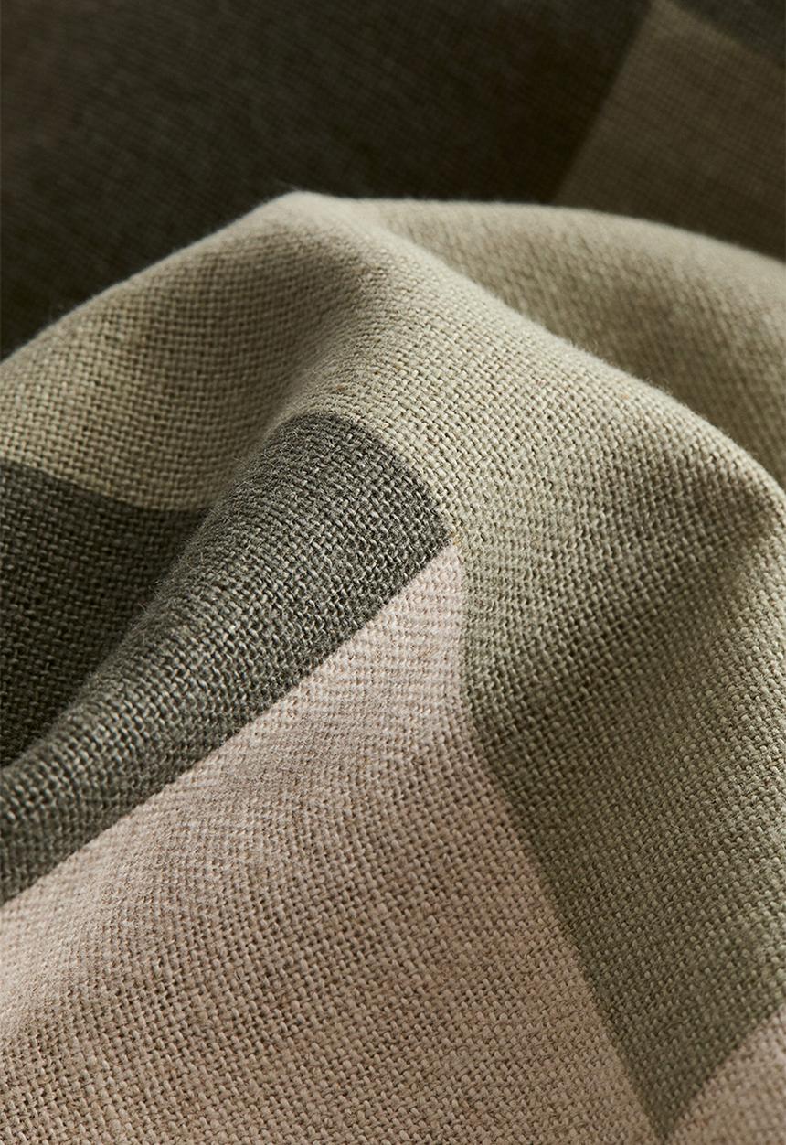 H&M - Linen-blend cushion cover - sage green/beige