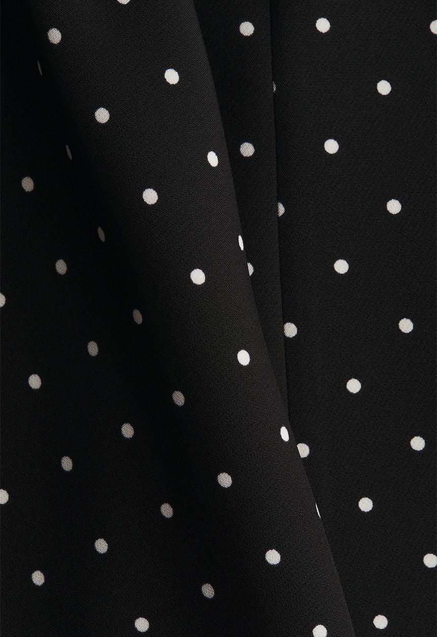 H&M - Flared-skirt dress - black/spotted