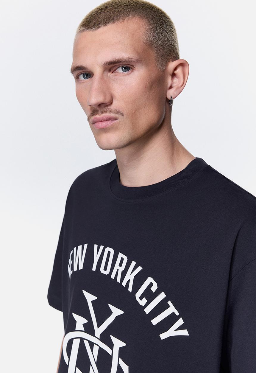 H&M - Loose fit printed T-shirt - dark blue/new york city