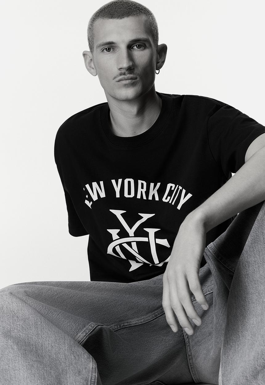 H&M - Loose fit printed T-shirt - dark blue/new york city