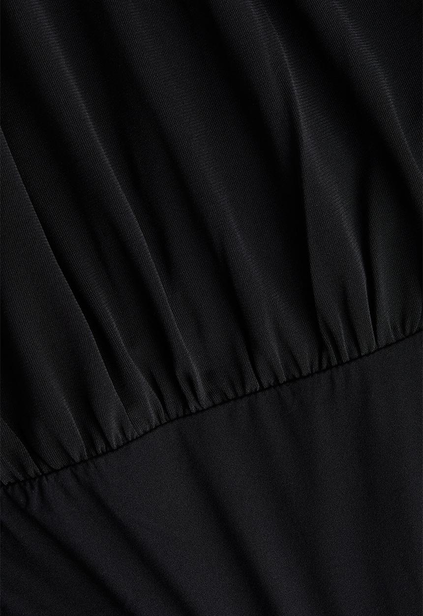 H&M - Draped v-neck thong body - black