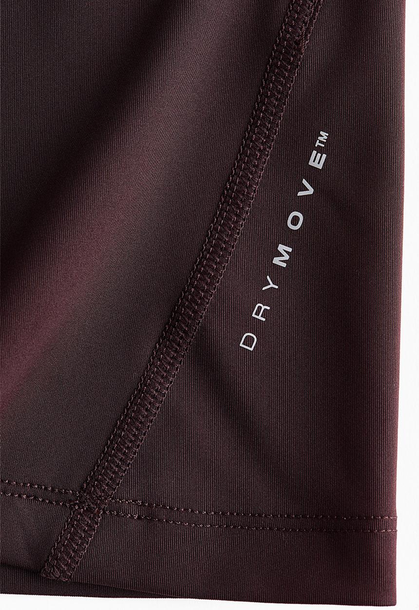 H&M - Compression fit sports T-shirt with drymove - dark brown