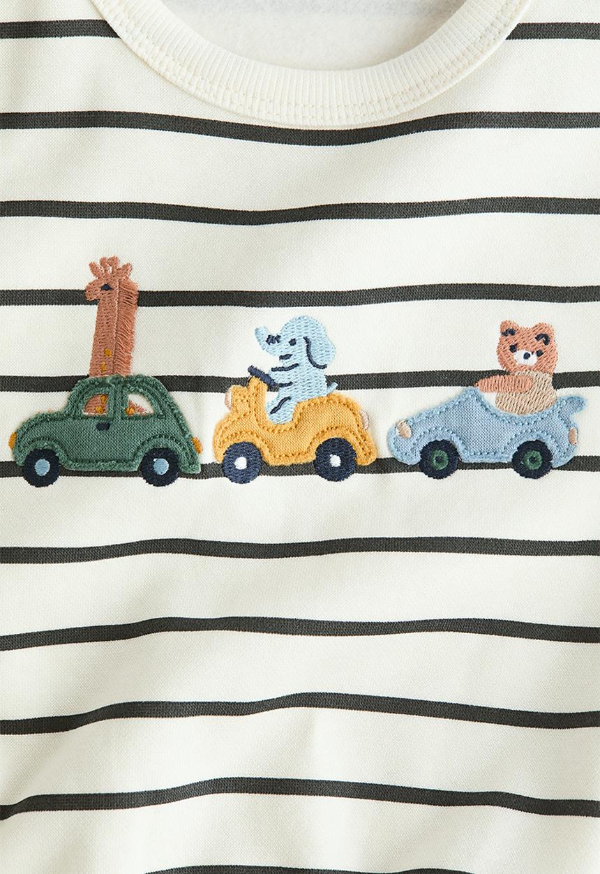 H&M - Motif-detail sweatshirt - white/cars