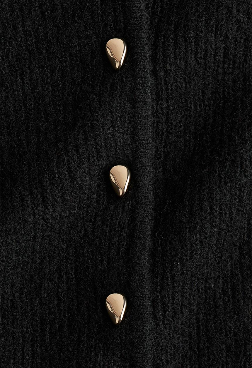 H&M - Rib-knit peplum cardigan - black