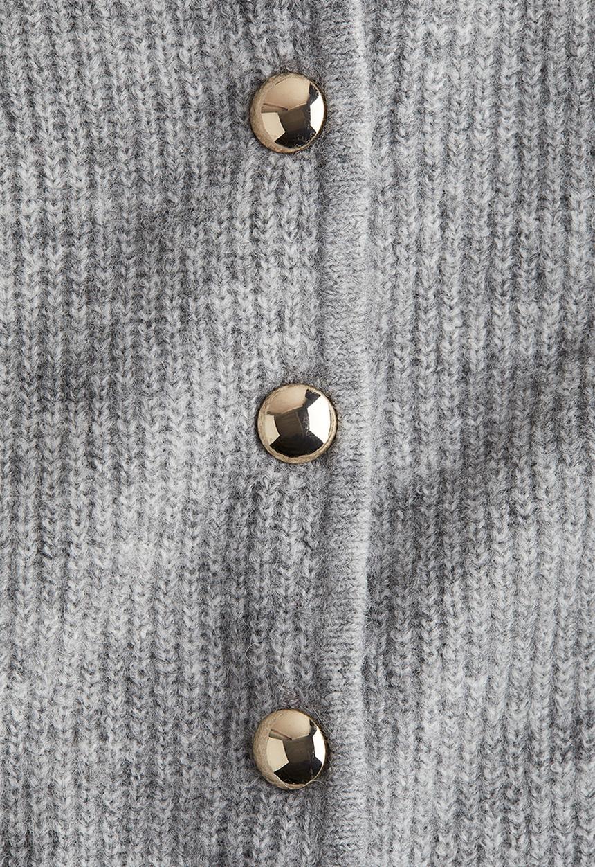 H&M - Rib-knit peplum cardigan - light grey marl