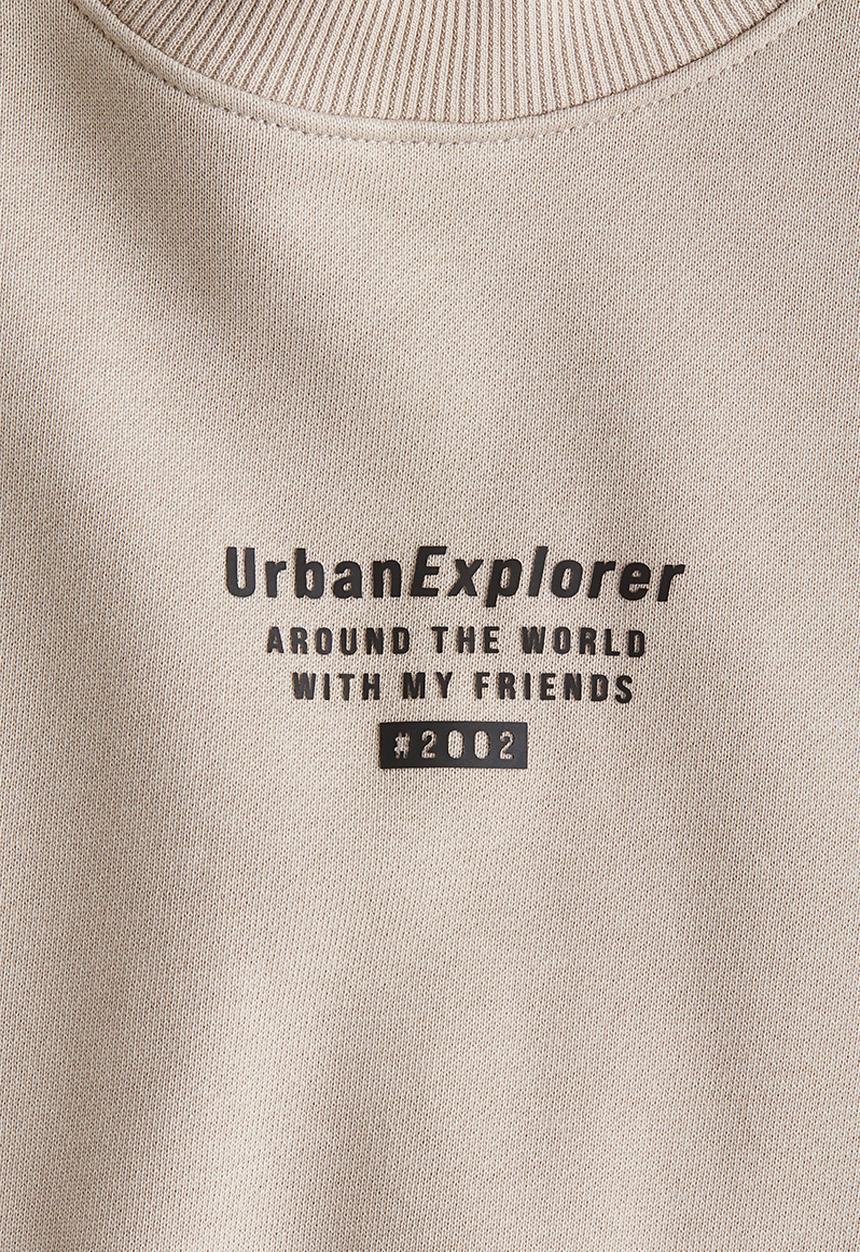 H&M - Motif-detail sweatshirt - beige/urban explorer