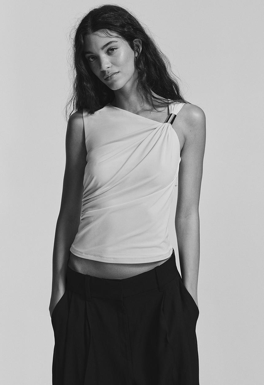 H&M - Draped top - light beige