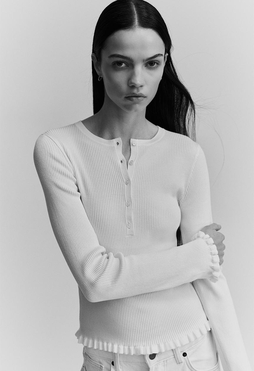 H&M - Rib-knit top - white