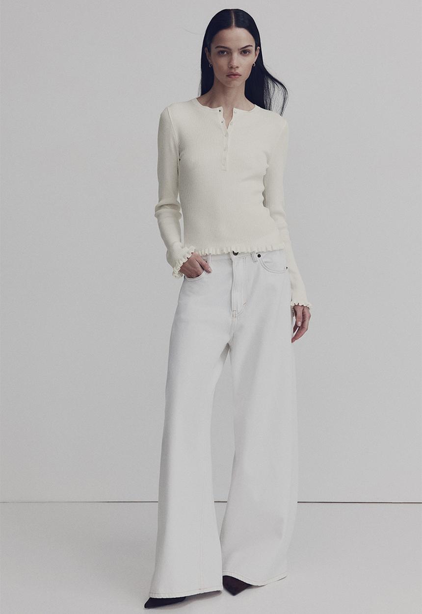 H&M - Rib-knit top - white