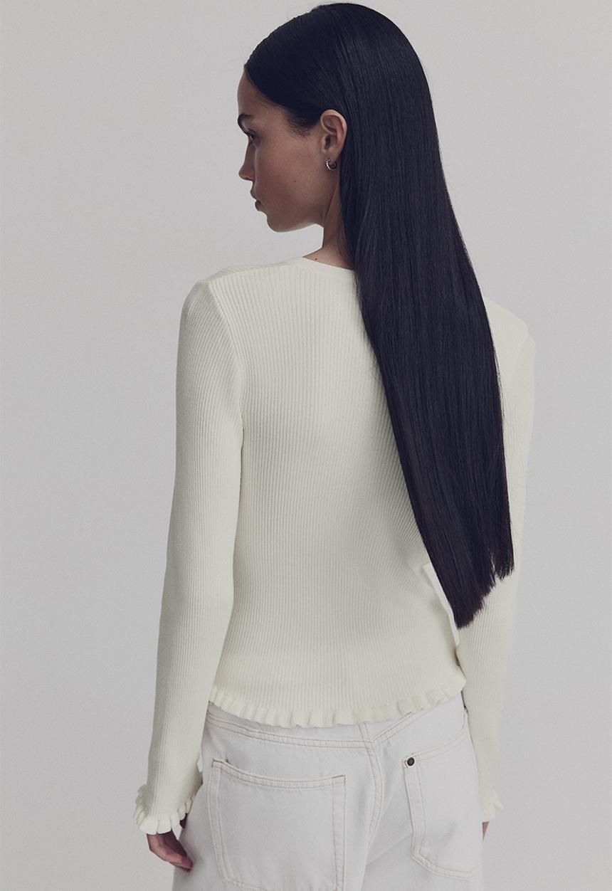 H&M - Rib-knit top - white