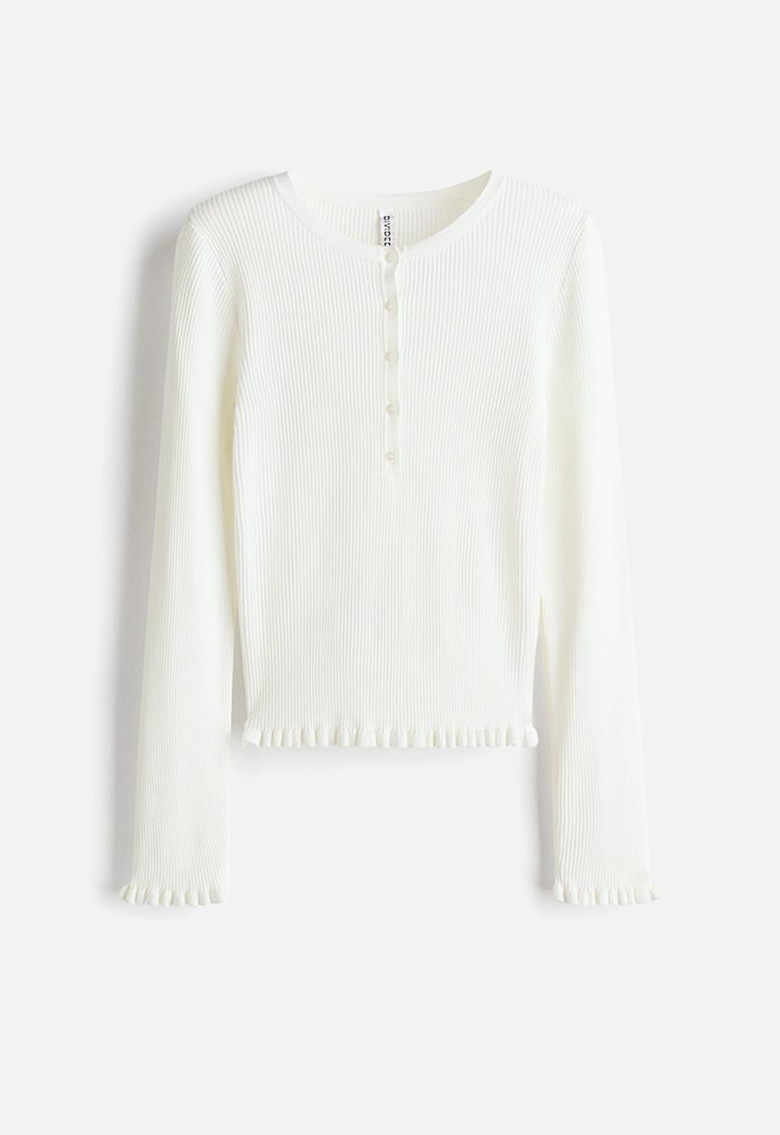 H&M - Rib-knit top - white