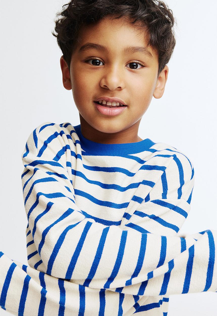 H&M - Long-sleeved t-shirt - white/blue striped