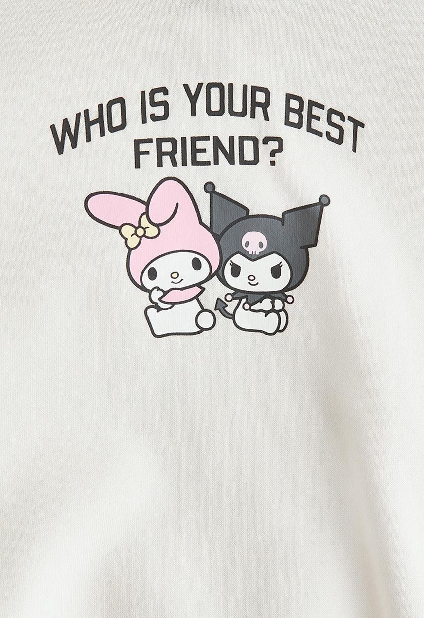 H&M - Motif-detail hoodie - white/hello kitty