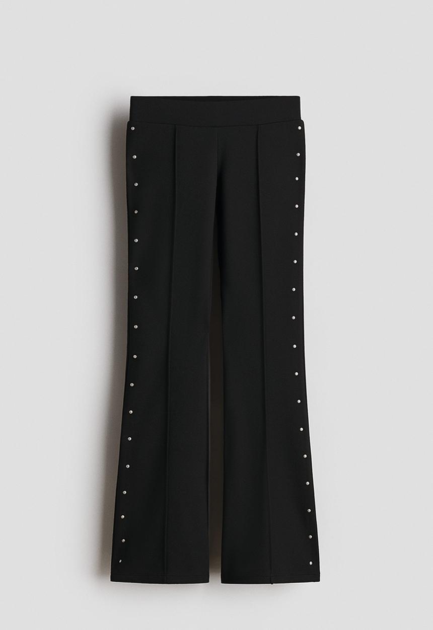 H&M - Studded flared leggings - black