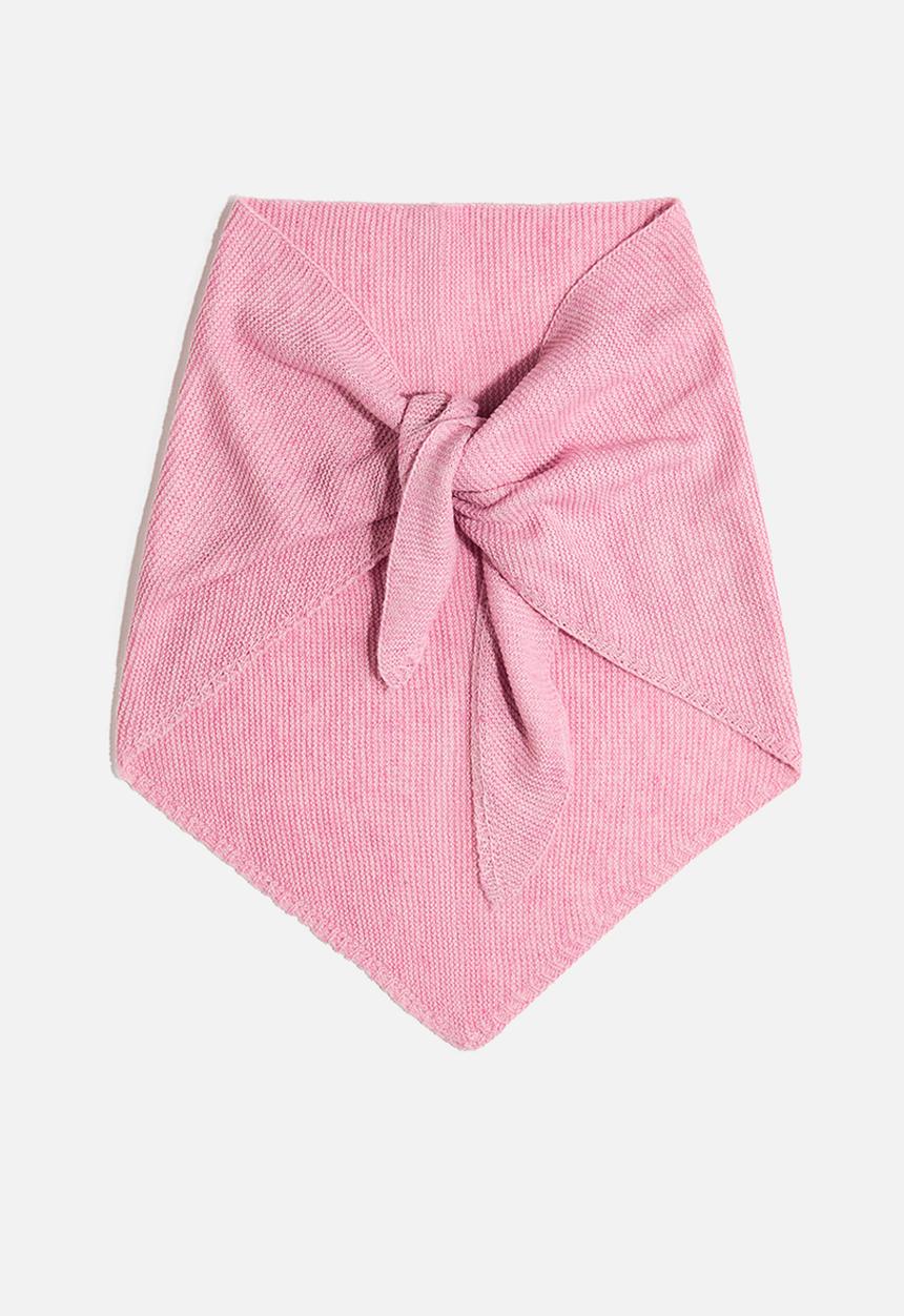 H&M - Garter-stitched triangle scarf - pink