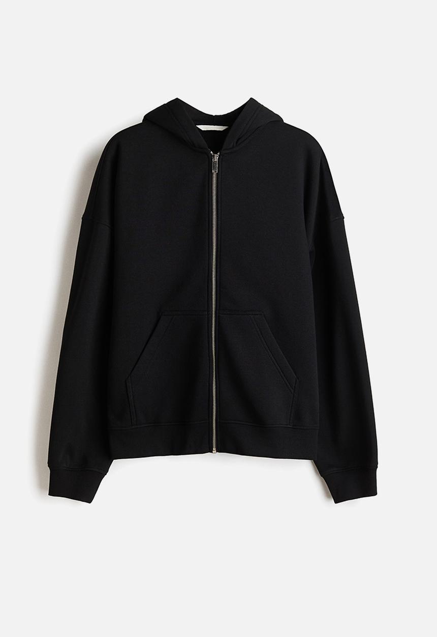 H&M - Zip-through hoodie - black