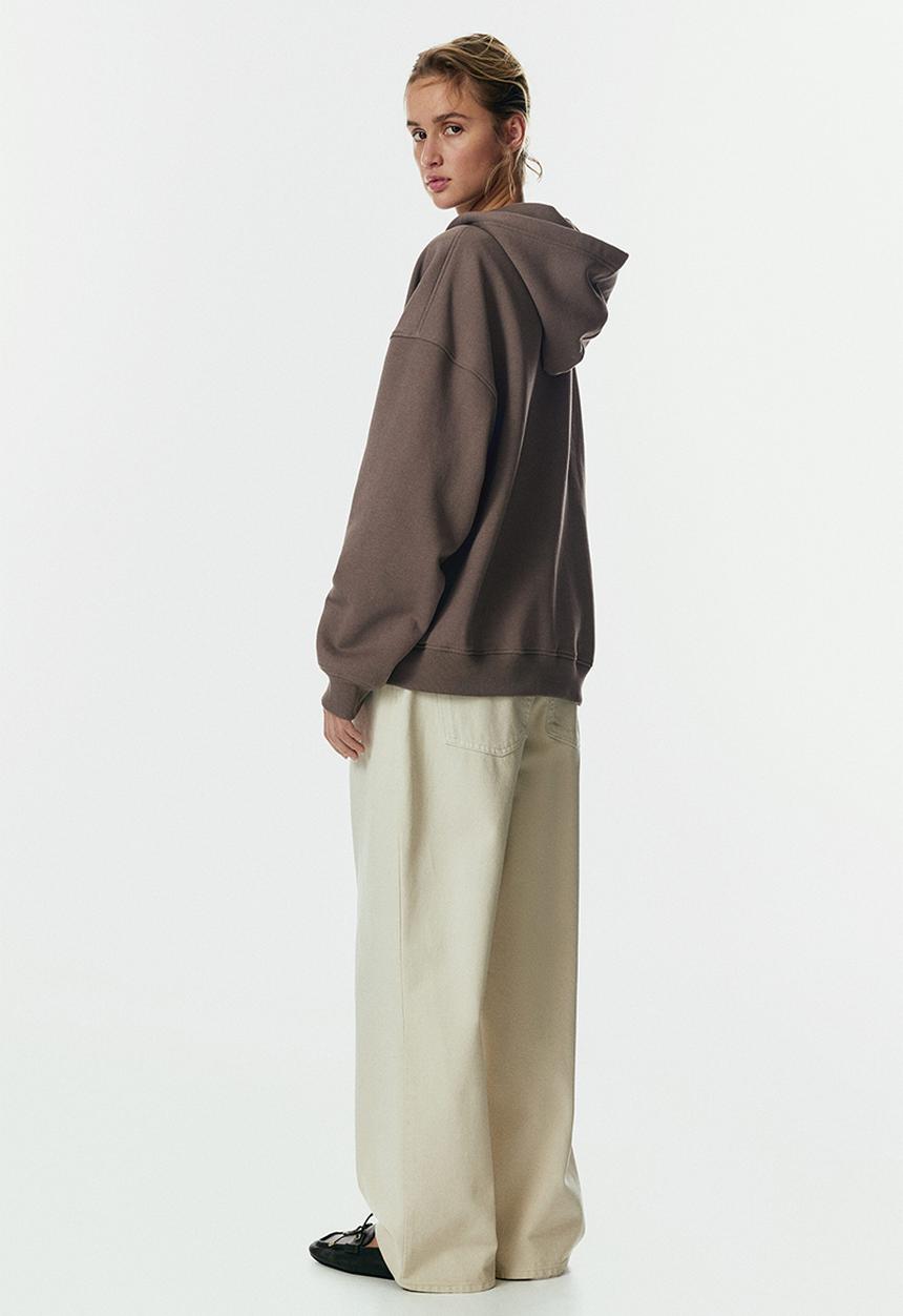 H&M - Zip-through hoodie - dark mole