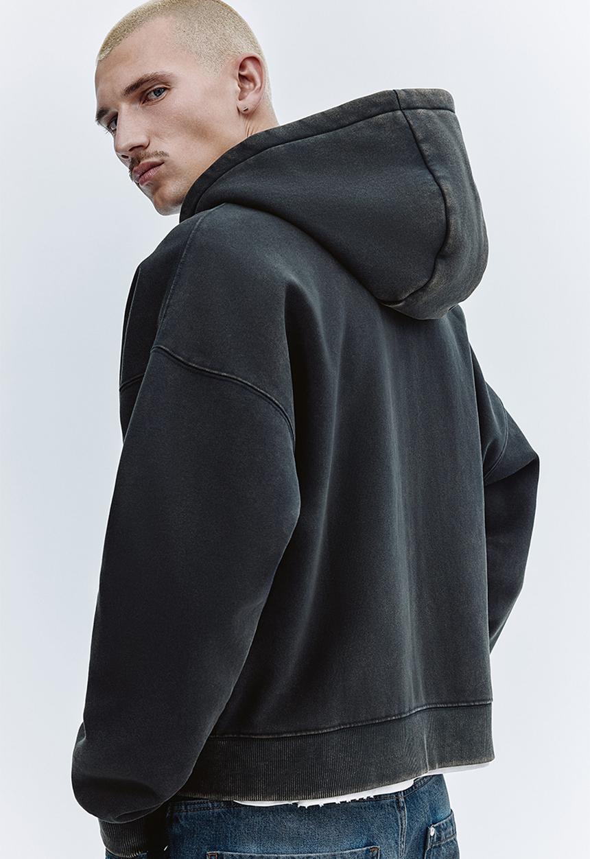 H&M - Oversized fit hoodie - black/sunset