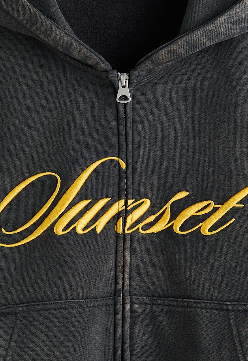 H&M - Oversized fit hoodie - black/sunset