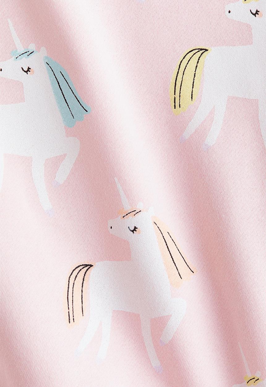 H&M - Printed brushed-inside sweatshirt - light pink/unicorns