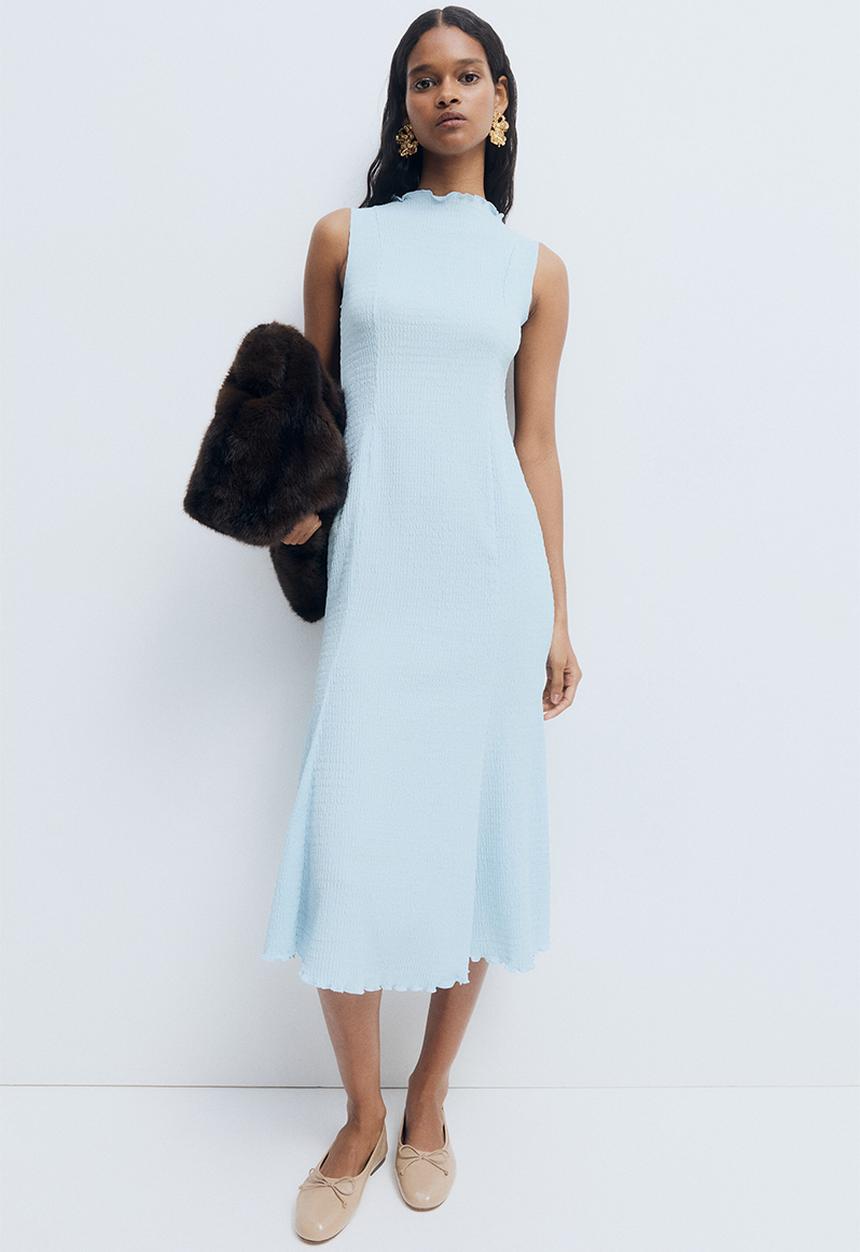 H&M - Smocked dress - light blue