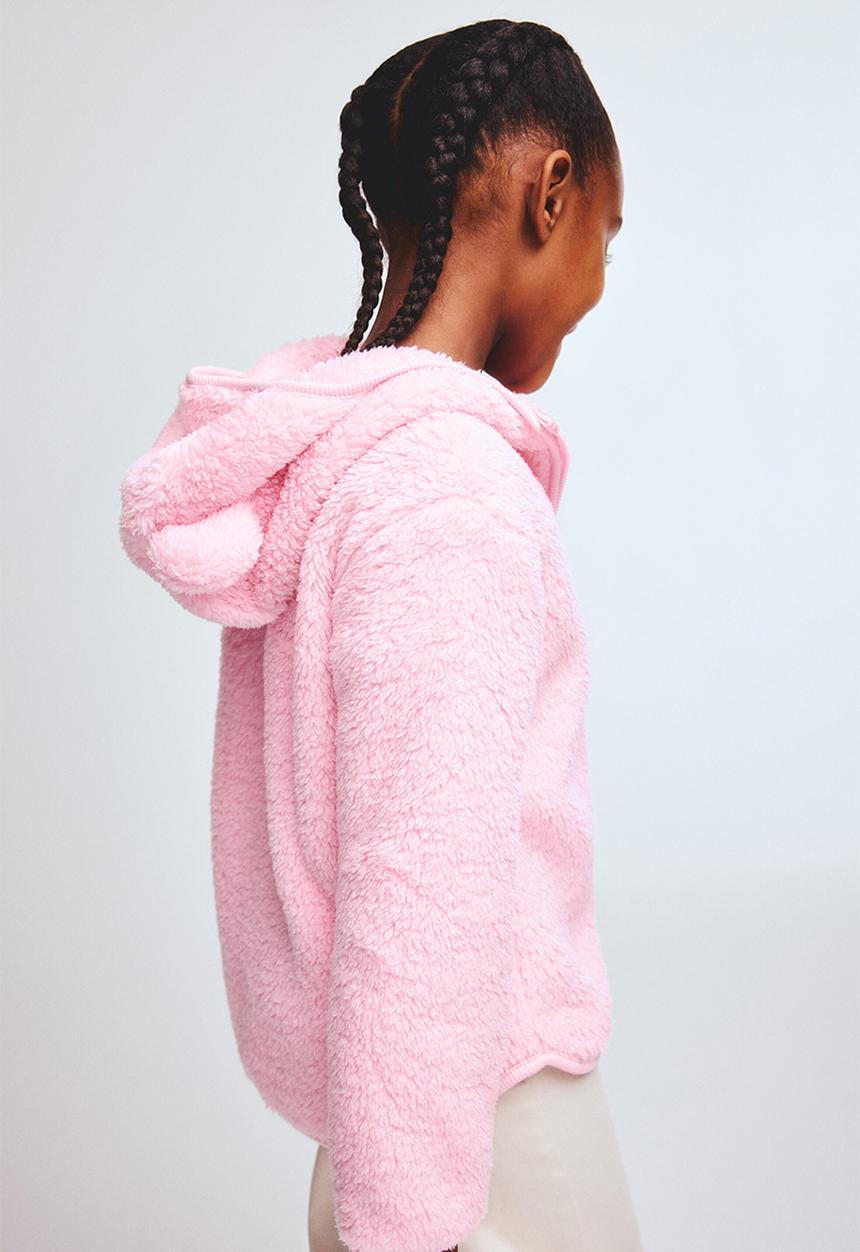 H&M - Zip-through teddy hoodie - pink