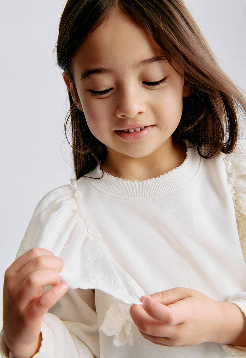 H&M - Frill-trimmed sweatshirt - white