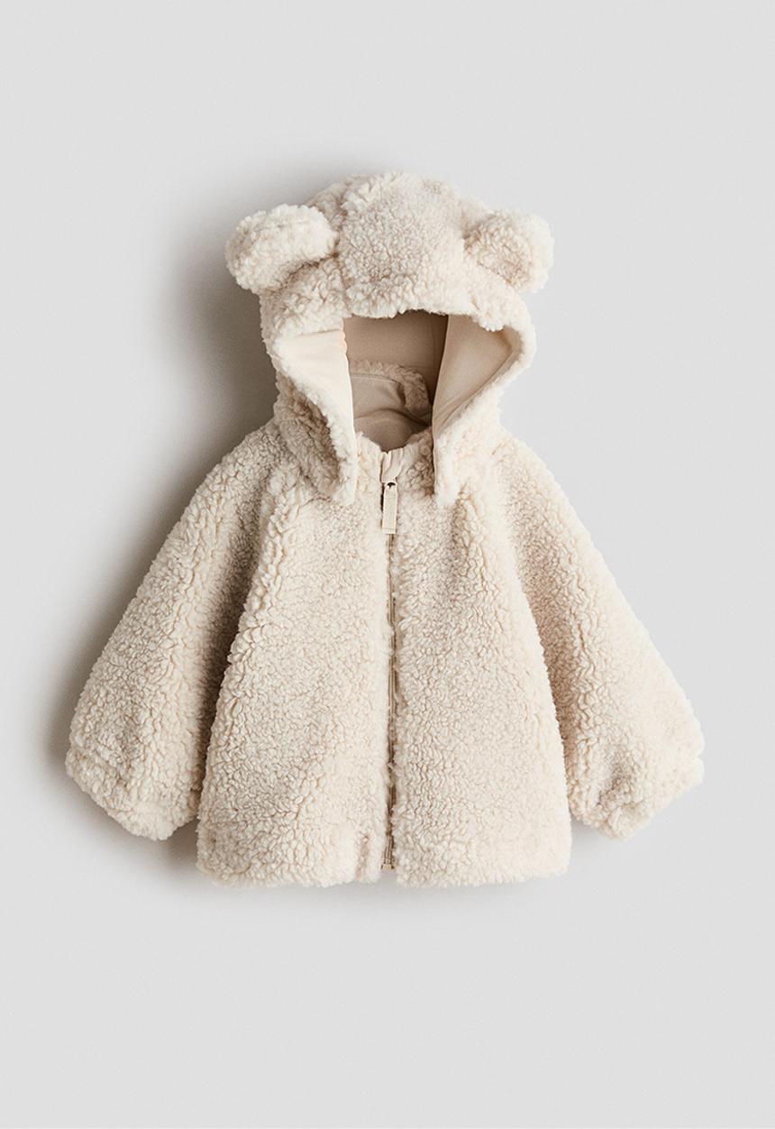 H&M - Hooded teddy jacket - light beige