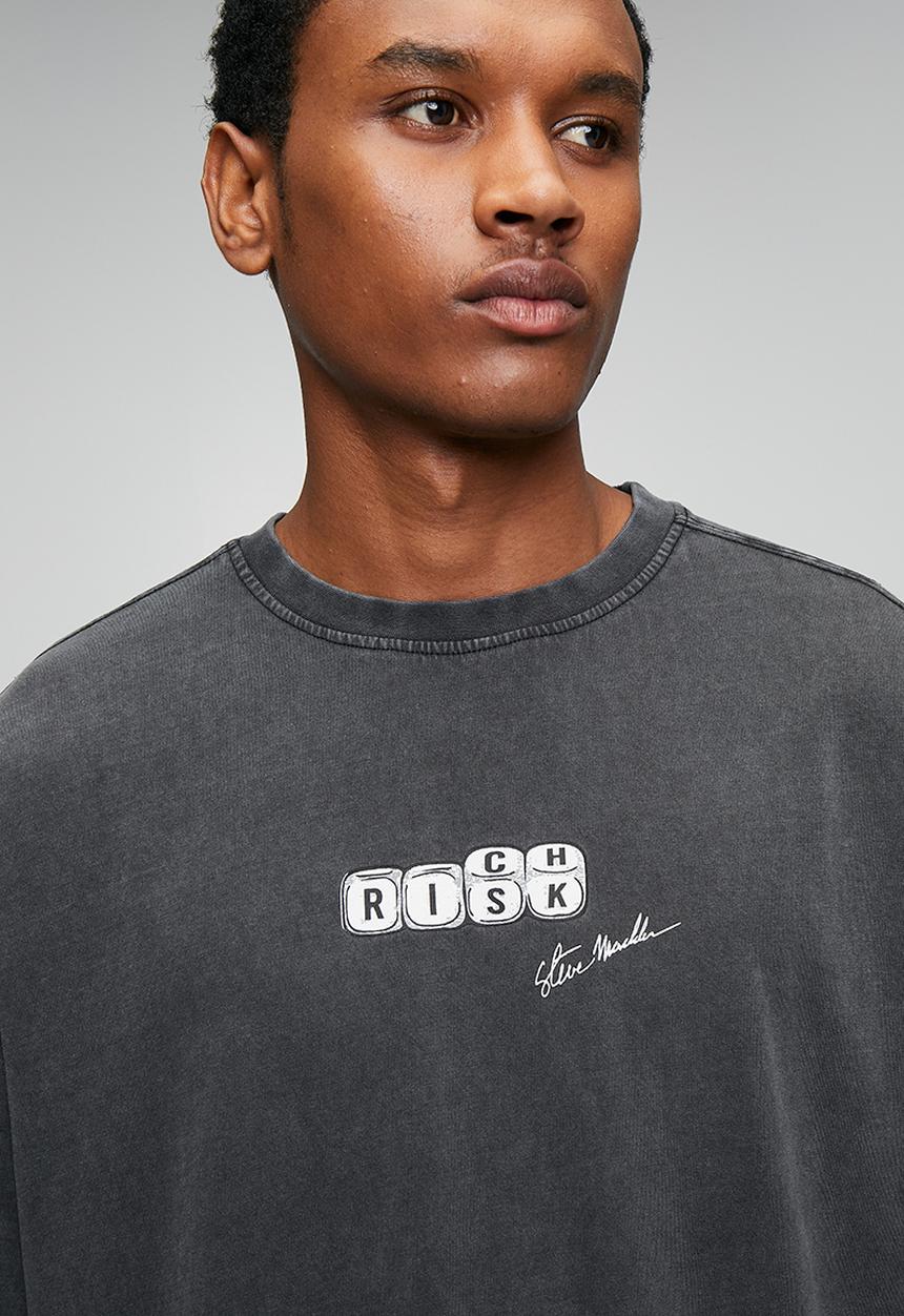Steve Madden - Dallas Oversized T-Shirt - Washed Black