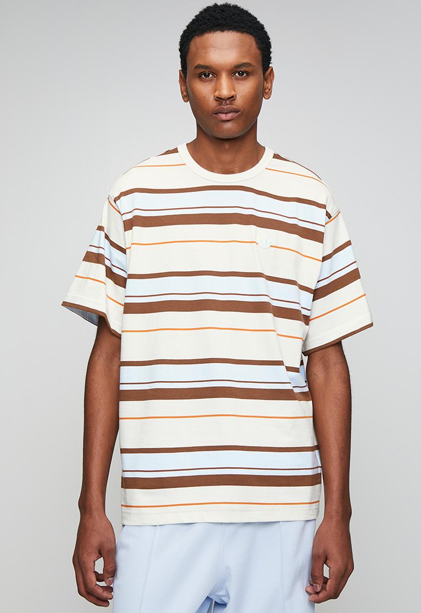 adidas Originals - Summer Glow Striped Crew Neck Tee - Offwhite/Assorted