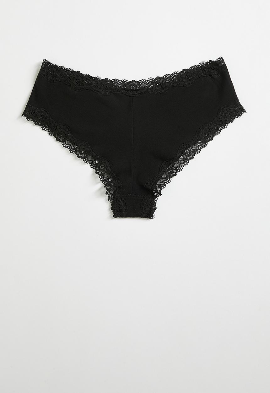 H&M - 3 Pack cotton and lace hipster briefs - light pink/black