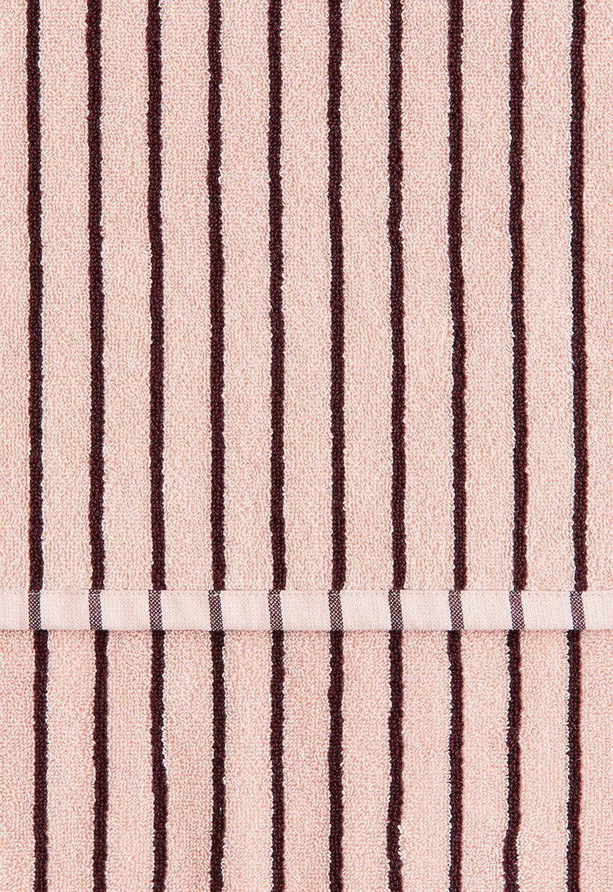 H&M - Striped bath towel - light pink/burgundy striped