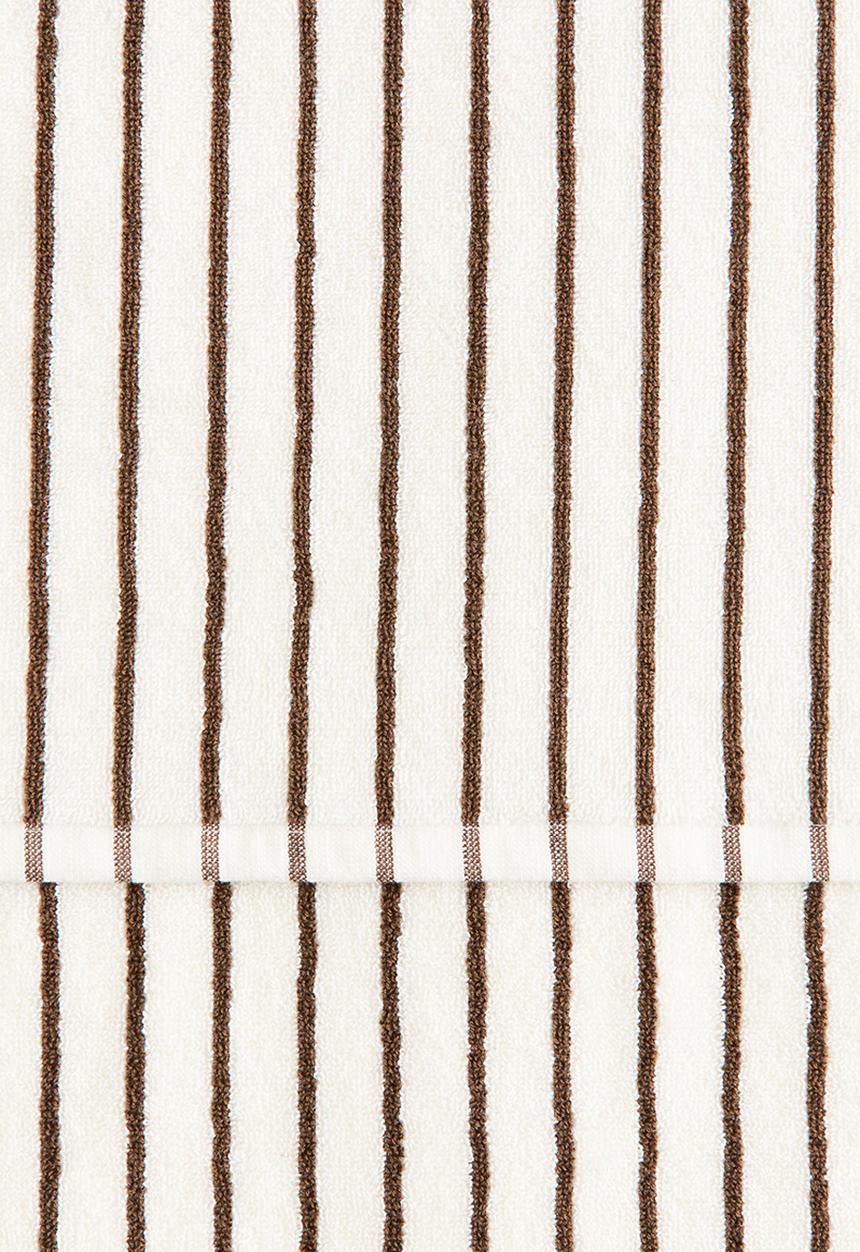 H&M - Striped bath towel - white/brown striped