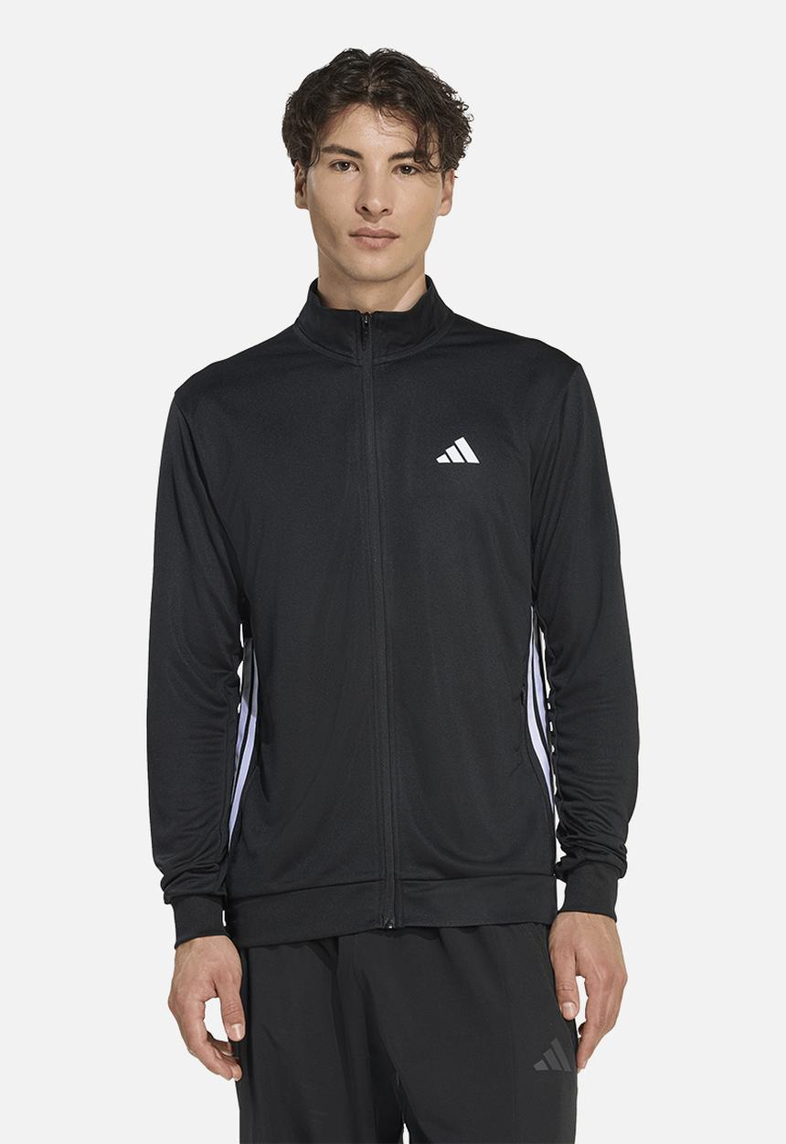 adidas Performance - Workout Essentials All-Set 3-Stripes Knit Track Top - Black/white