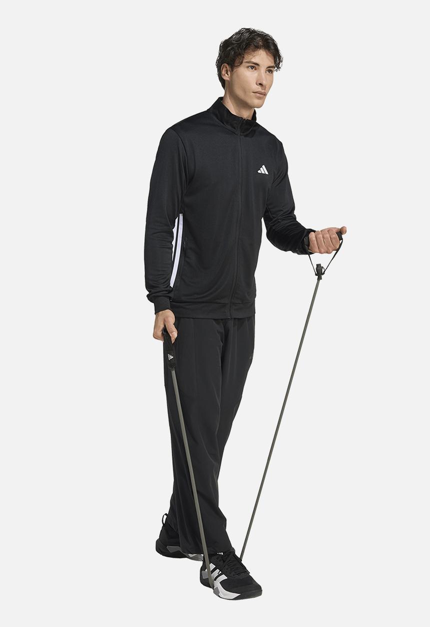 adidas Performance - Workout Essentials All-Set 3-Stripes Knit Track Top - Black/white