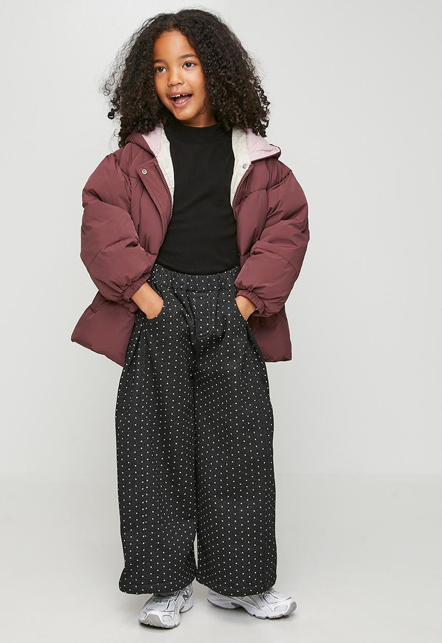 Pop Candy - Polka printed wide leg pants - black
