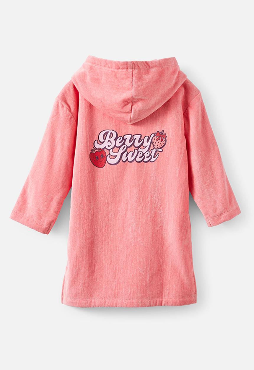 Cotton On - Kids Zip Thru Hooded Towel - Sunkissed/Berry Sweet