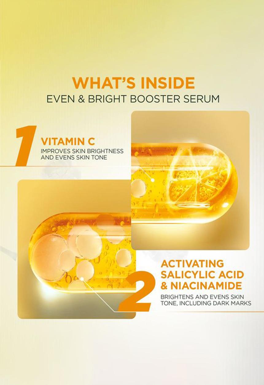 Garnier - Even and Bright Serum Cleanser 3 piece Bundle