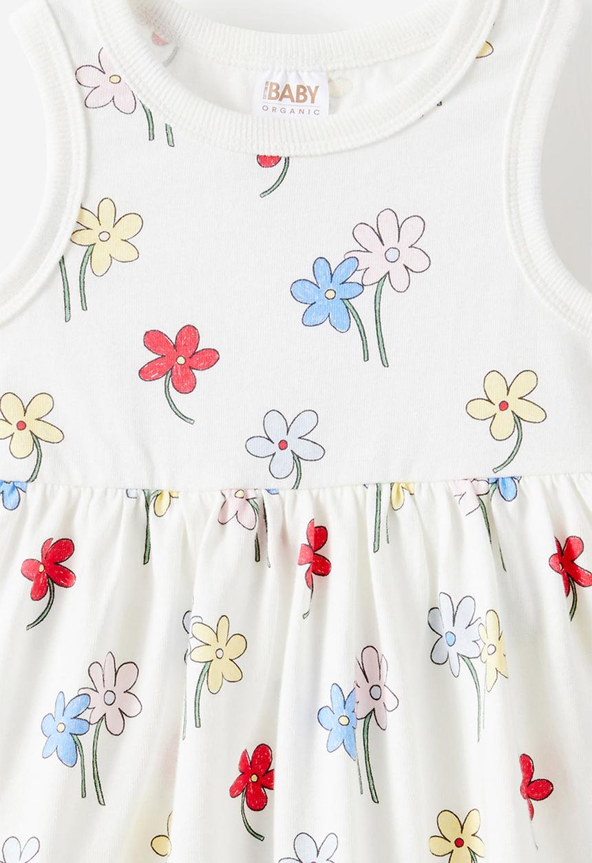 Cotton On - Lola Tank Dress - Vanilla/Meadow Daisy