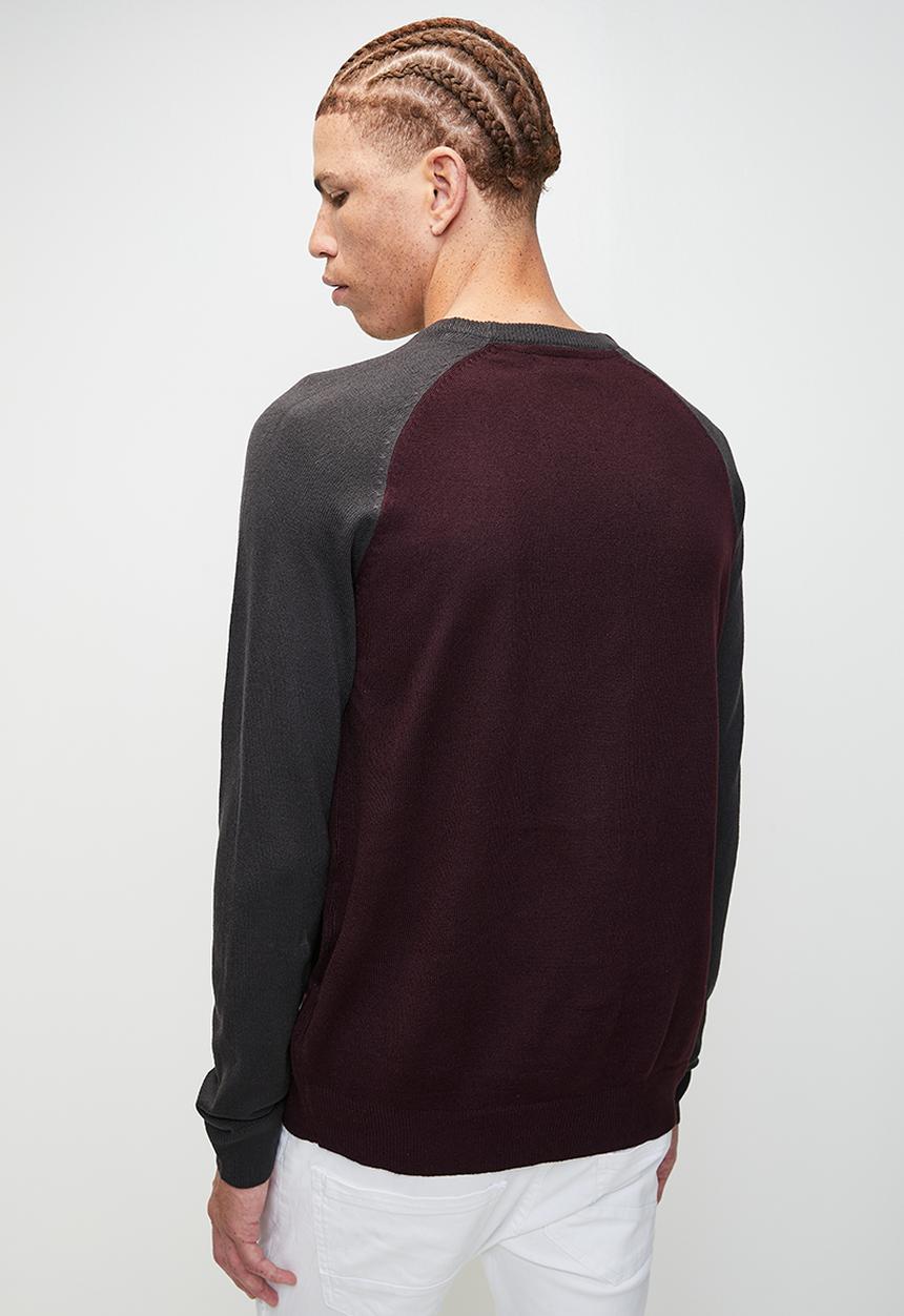 Brave Soul - Knitted - Oxblood/Slate Grey